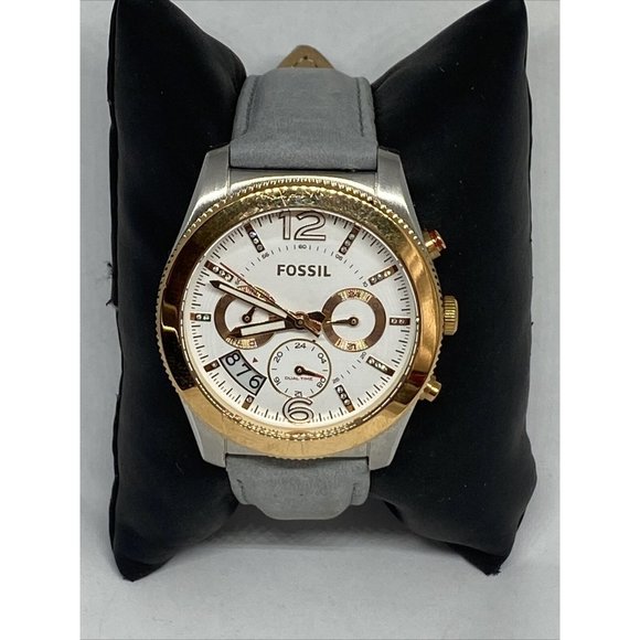 Fossil Perfect Boyfriend ES3884 Women's Gray Band - Picture 1 of 12